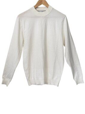 RAITH Men's Noah Lightweight Crew Neck Slim Fit Knit Sweater Ecru Ivory Size XL